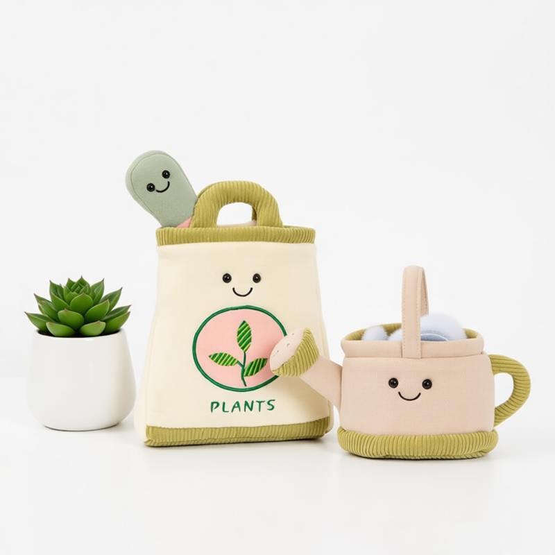 Plant Parent Free - Bahçe Temizliği Peluş Oyuncak Bitki Çantası